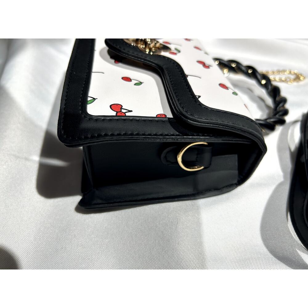 NWOT Cherry Vegan Leather Corssbody bag - Picture 7 of 10